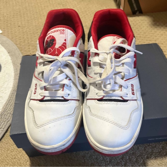 New Balance 550 Men\'s Sneaker White Red, Size 9 BB550SE1 main image 7